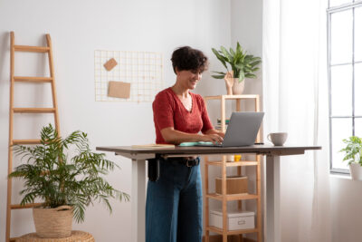 standing desk, standing desk singapore, woman