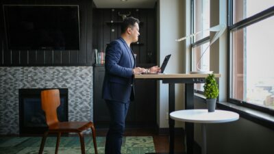 adjustable table, or height adjustable table, standing desk