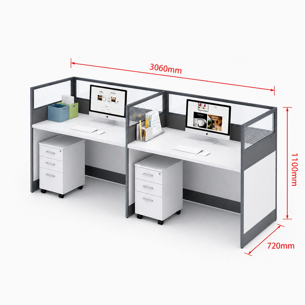 U-270-two-seater Office Table - Roomy Modular Desk (U-271 | U-270 | U-279 | U-278) - 1500 x 700 mm