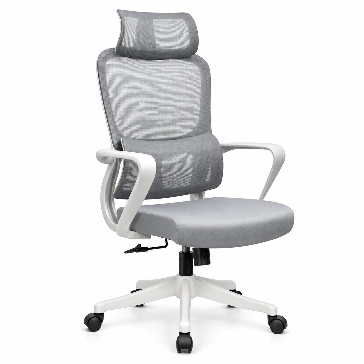 US24-Angle-View-Grey Office Chair – Dynamic Comfort Office Chair (US24)
